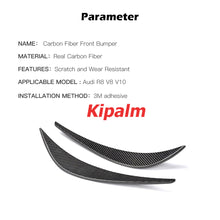 Load image into Gallery viewer, Original Fitment 3M Tape Carbon Fiber Front Bumper Fins Canard For Audi R8 V8 V10