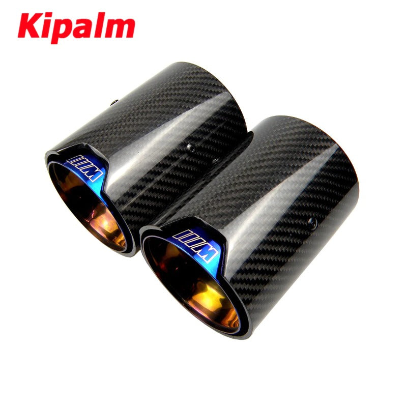 2PCS Real Carbon Fiber Exhaust Pipe Muffler Tip For BMW M Performance M2 F87 M3 F80 M4 F82 F83 M5 F10