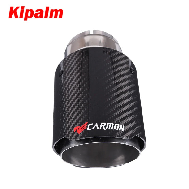 Carmon Glossy Carbon Fiber Muffler Tip Mirror-Polished Stainless Steel Exhaust Pipe Tail Pipe Muffler Tip