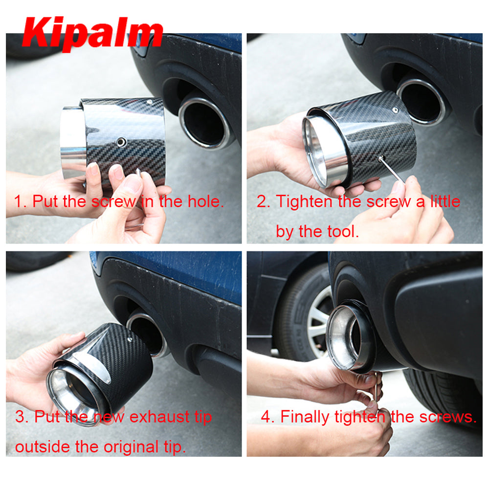 1pcs Car Carbon Fiber Exhaust Tip Muffler Tips Fit for Mini Cooper R55 R56 R57 R58 R59 R60 R61 F54 F55 F56 F57 F60