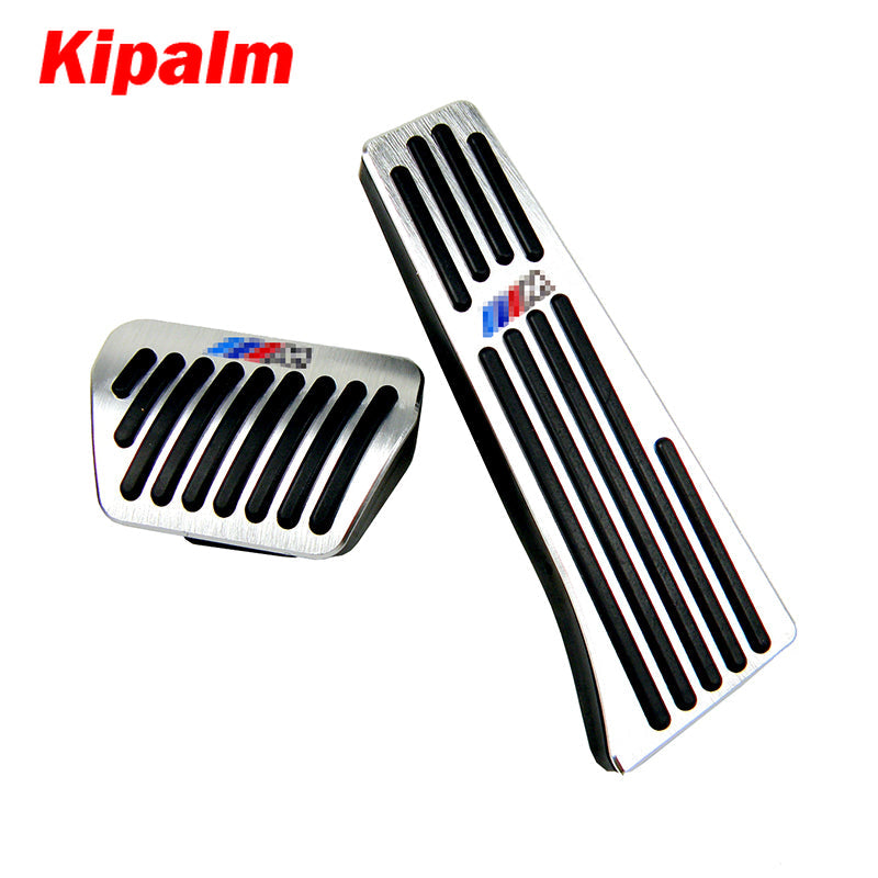 No Drill Silver/Black Aluminum Gas Brake Pedal For BMW 1 3 4 5 6 Series X1 X3 X5 X6  Accelerator and brake pedal with M Logo