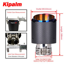 Load image into Gallery viewer, CARMON Twill Weave Matte Carbon Fiber Exhaust Pipe Straight Edge with Blue Burnt Stainless Steel Muffler Tip Tailpipe