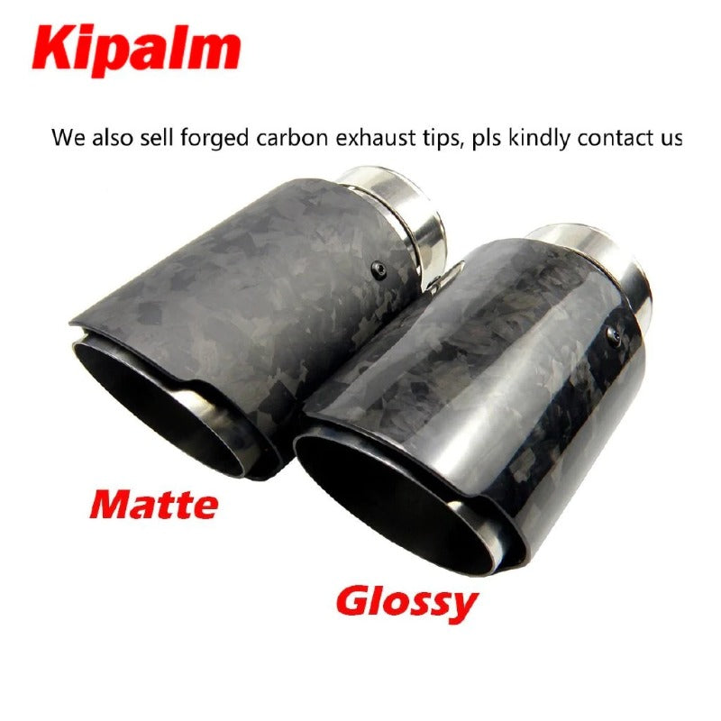 Kipalm Forged Carbon Fiber Akrapovic Authentic Cover Muffler Pipe Tip Cover Housing Car Universal Exhaust Case