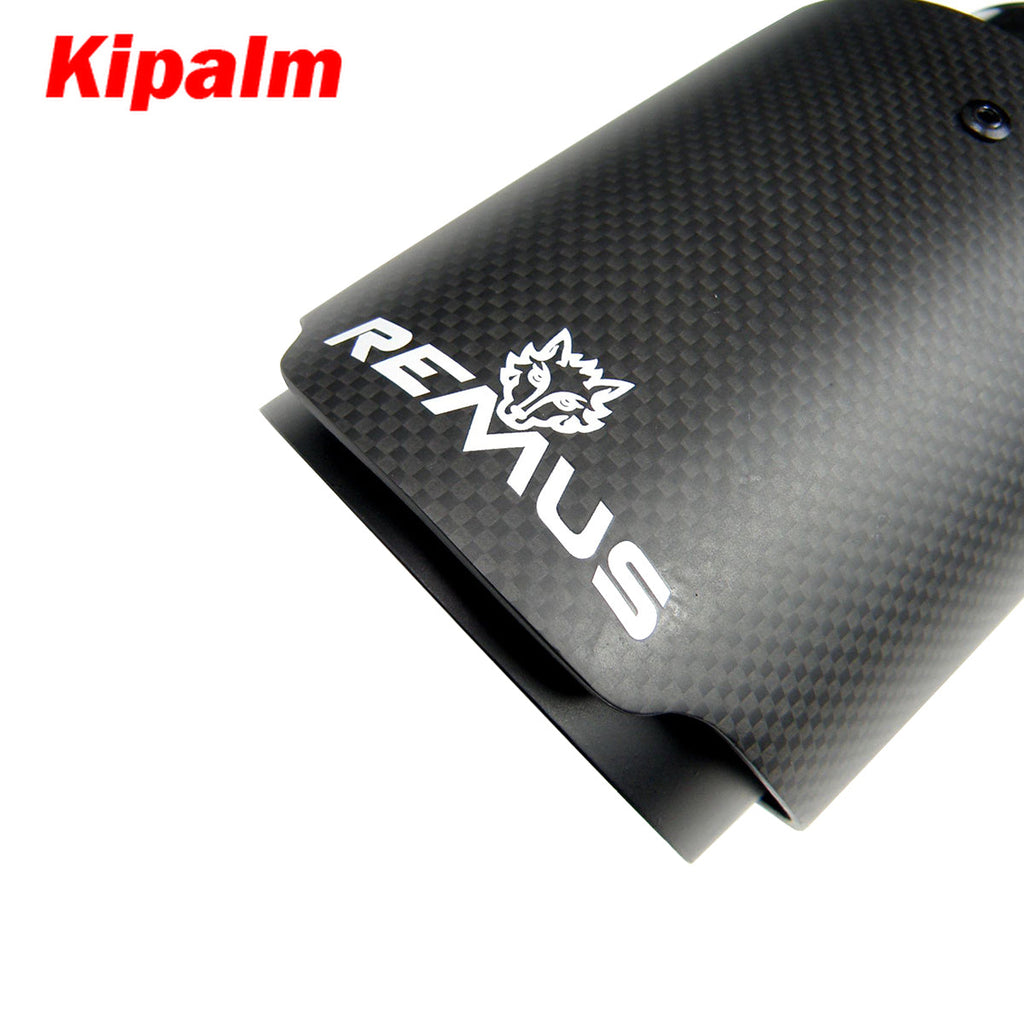 1pcs Carbon Fiber Remus Car Remus Wolf Exhaust Pipe Muffler Black Stainless Steel Tips Golf Ford VW