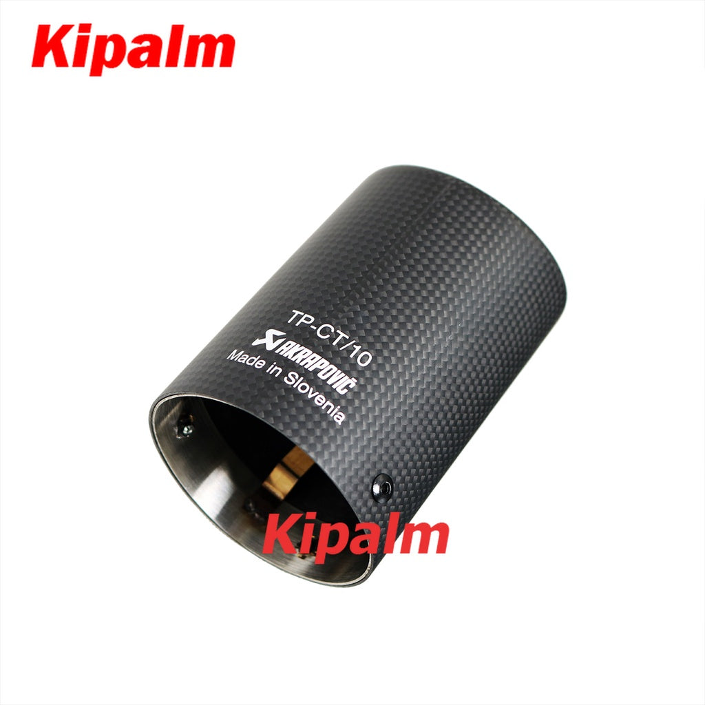 1PC Akrapovic Case Car Universal Pipe Carbon Fiber Cover Exhaust Muffler Pipe Tip Housing with Spring Buckle Clip