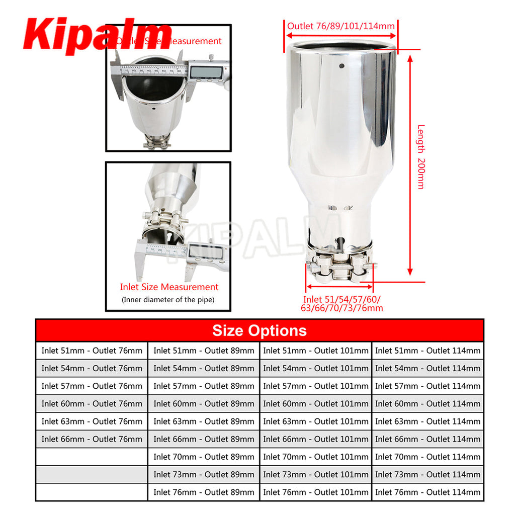 1 piece Car Universal mirror polished Stainless Steel Exhaust Pipe Muffler Tips for Audi VW Golf BMW Toyota Honda Parts