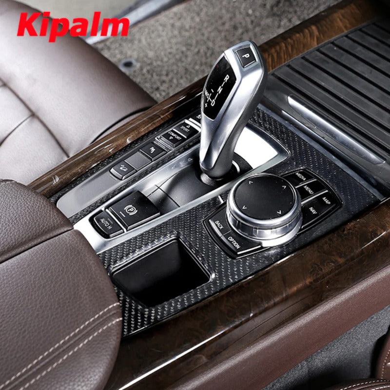 Car Interior Accessories Carbon Fiber Decoration Gear Shift Board Cover Auto Stickers for BMW X5 X6