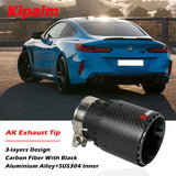 Universal Straight Cut 3-layers Design Carbon Fiber Exhaust Pipe Muffler Tips Tailpipe Ends with AK logo