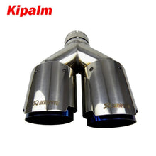 Load image into Gallery viewer, Car Universal Akrapovic Dual Burnt Blue Stainless Steel Exhaust Tip Double End Pipe for BMW BENZ VW Golf TOYOTA Left and Right