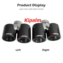 Load image into Gallery viewer, 1PC3.5 inch Universal Curly Edge Dual Outlet Carbon Fiber Exhaust Pipe Akrapovic Tip for BMW AUDI GOLF MAZDA