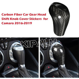 Chevrolet Camaro 2016 2017 2018 2019 Carbon Fiber Car Gear Head Shift Knob Cover Stickers Interior Trim Accessories