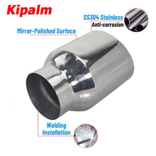 Load image into Gallery viewer, 1pcs Kipalm Black 4 Inch Exhaust Pipe Tip Factory Export Car Truck Pipe Stainless Steel Muffler