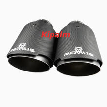 Load image into Gallery viewer, Universal Remus Sport Carbon Fiber Exhaust Muffler Tips Matte Silver Tail Pipe for BMW AUDI GOLF MAZDA