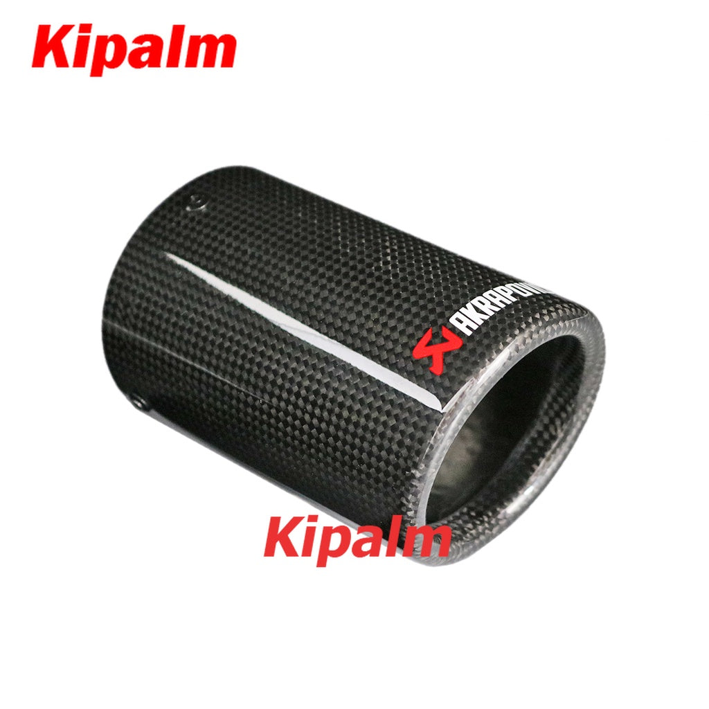 1PC Akrapovic Case Car Universal Pipe Carbon Fiber Cover Exhaust Muffler Pipe Tip Housing with Spring Buckle Clip