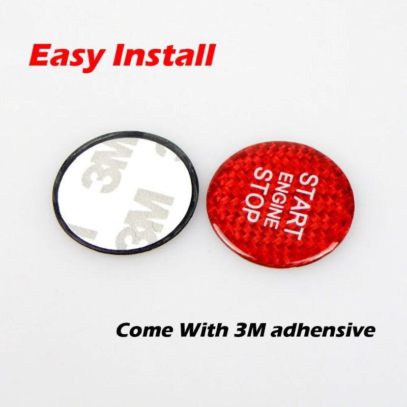 Real Carbon Fiber Engine Start Button Cover Stickers For Audi A4 A5 A6 C7 A7 Q3 Q5 Q7