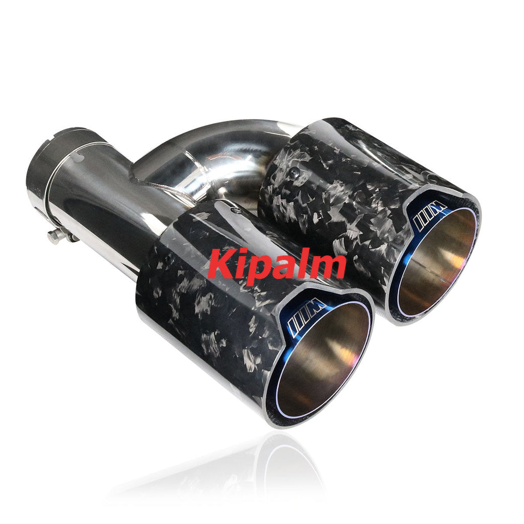 Kipalm M Performace h Style Dual End Forged Carbon Fiber Exhaust Muffler Pipe For BMW Universal Double Out