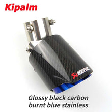 Load image into Gallery viewer, Angle Adjustable Akrapovic Tips Carbon Fibre Car Exhaust Pipe Straight Edge Muffler Tip for Car Accessories