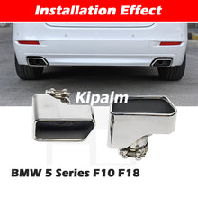 Load image into Gallery viewer, 1 Pair Square Exhaust Quad Muffler Pipe For BMW 5 Series F10 F18 Stainless Steel Rear Tail Tips
