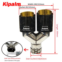 Load image into Gallery viewer, Kipalm Dual Forging Carbon Fiber Exhaust Pipe Muffler Tip with Golden Chrome Stainless Steel Inner Pipe