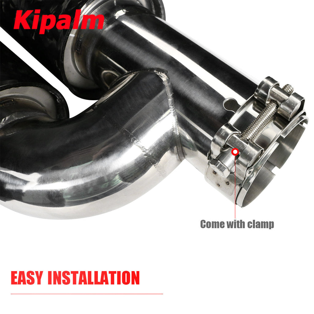 Kipalm M Performace h Style Dual End Forged Carbon Fiber Exhaust Muffler Pipe For BMW Universal Double Out