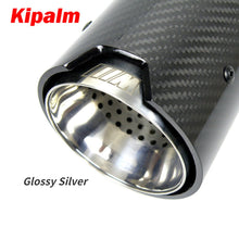 Load image into Gallery viewer, 1PCS Universal M LOGO Carbon Fiber Exhaust Tips for M Performance Exhaust Pipe for BMW Muffler Tail Pipe 90mm Length