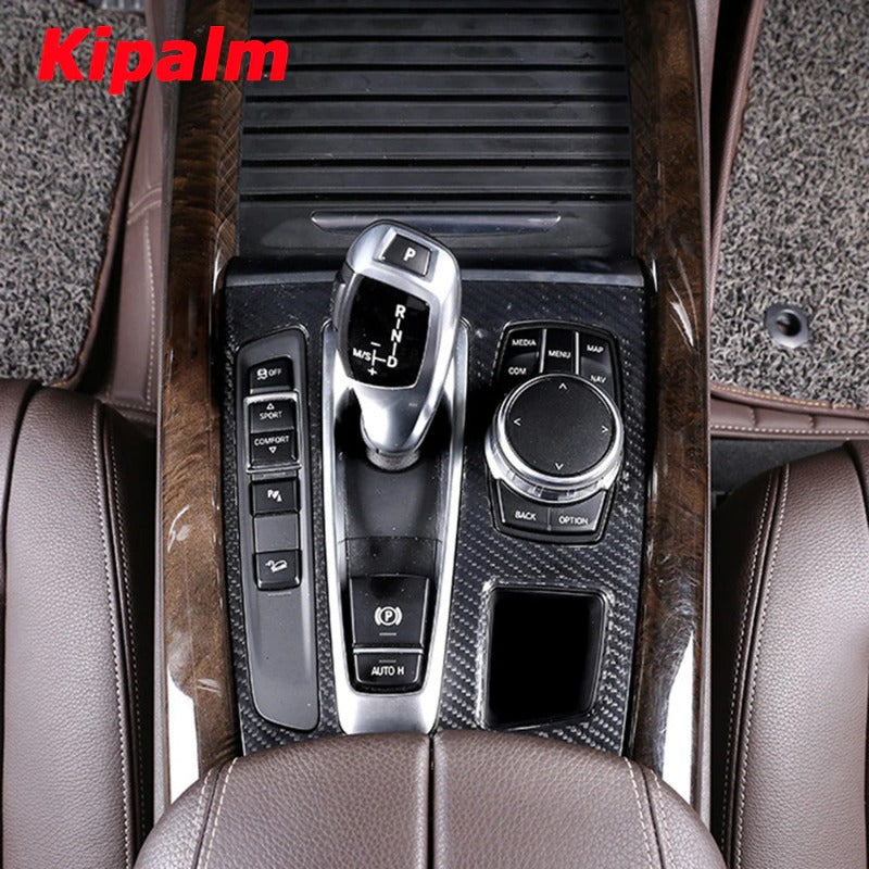 Car Interior Accessories Carbon Fiber Decoration Gear Shift Board Cover Auto Stickers for BMW X5 X6