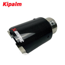 Load image into Gallery viewer, Inlet Adjustable Akrapovic Tips Exhaust Pipe Straight Edge Carbon Fiber Muffler Tip