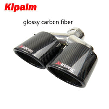 Load image into Gallery viewer, 1 PC Exhauts Dual pipe Carbon fiber Stainless steel Burnt Black Oval Exhaust Muffler tips