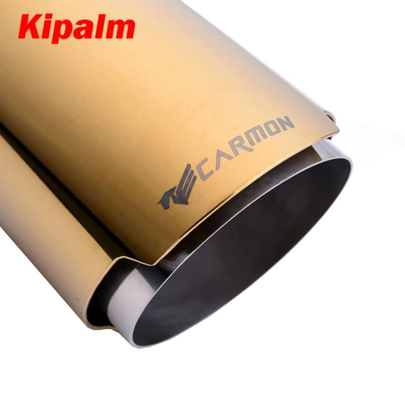 Carmon Universal Stainless Steel Tip Golden Color Muffler for BMW BENZ Audi VW Golf Car Exhaust