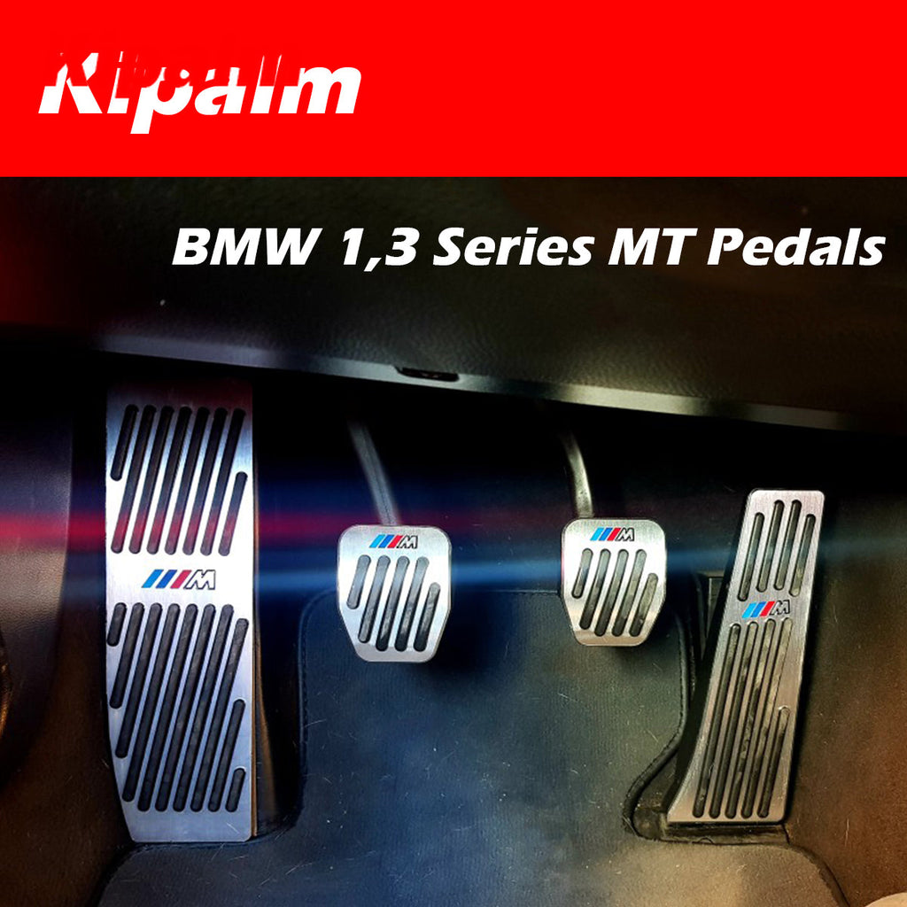 No Drill Pedals For BMW 1 3 Series E46 E90 E91 E92 E93 E87 E88 Aluminum Clutch Gas Brake Footrest Pedal LHD MT With M logo