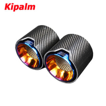 Load image into Gallery viewer, 4PCS Blue BMW M3 M4 G80 G82 G83 M Performance Style Carbon Fibre Exhaust Tips Muffler Pipe