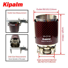 Load image into Gallery viewer, 1PC Akrapovic Glossy Red Carbon Fiber Exhaust Pipe Tail End Tip Muffler Tip Straight Edge for AUDI