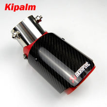 Load image into Gallery viewer, Red Angle Adjustable Bolt-On Akrapovic Carbon Fiber Exhaust Pipe with Anti-drop Rope Kicks FIT CRV RAV4 Altis Toyota HRV