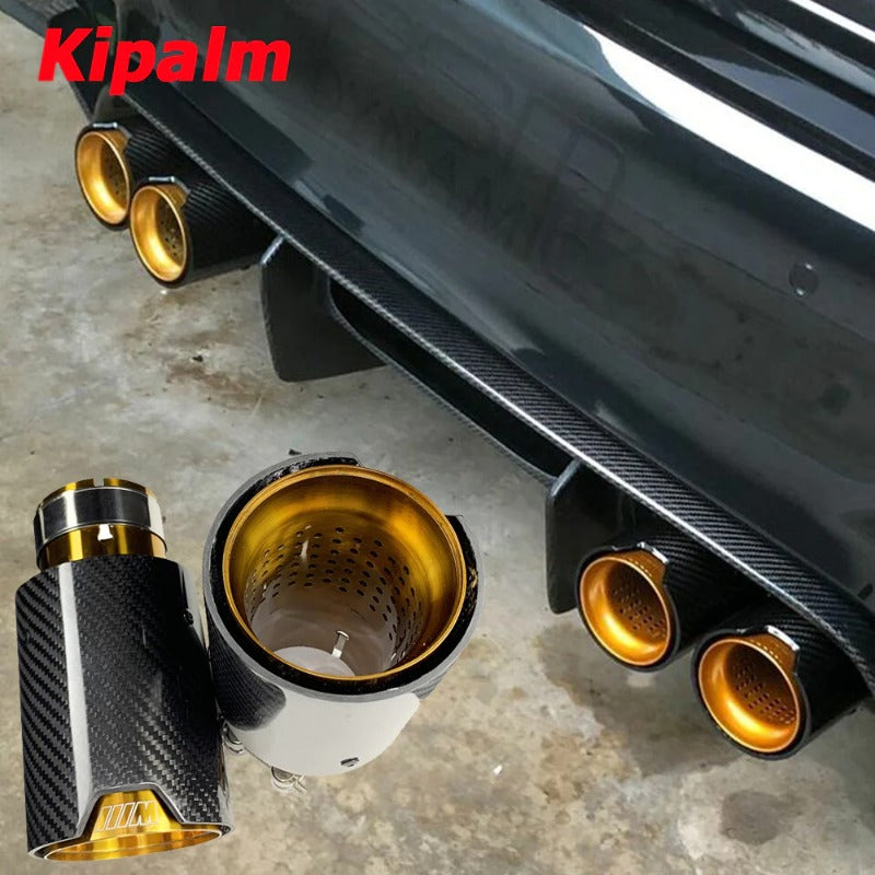 2PCS M Performance Style Design Carbon Fiber Exhaust Tips Muffler Pipe 170mm Length for BMW F30 F31 F20 F22