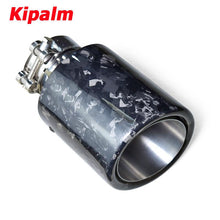 Load image into Gallery viewer, 1pcs Forged Carbon Fiber Rolled-edge Tailpipe Exhaust Tip SUS304 Stainless Steel Muffler Pipe Without Logo