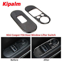 Load image into Gallery viewer, Kipalm Carbon Fiber Mini Cooper F56 Door Window Lifter Switch Control Panel Sticker Interior Trim Stickers