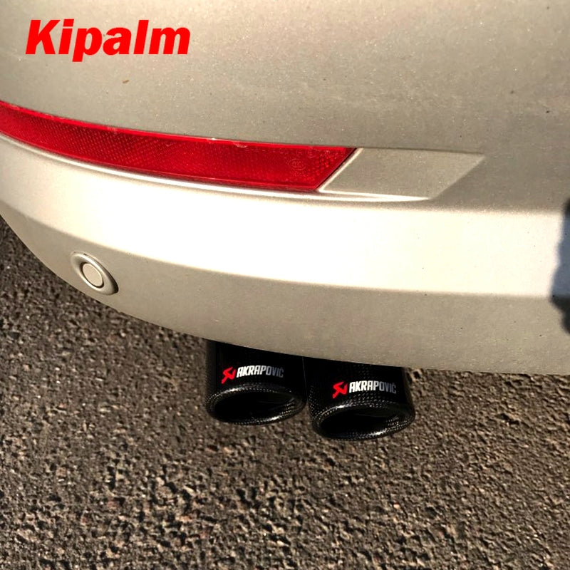 1PC Carbon Fiber Cover Exhaust Muffler Pipe Tip Case AK Exhaust Tip Housing Without Akrapovic Logo