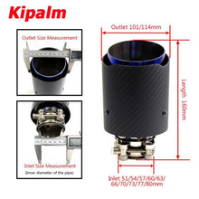 Load image into Gallery viewer, Matte Twill Carbon Fibre Car Exhaust Tip Burnt Blue Stainless Steel Muffler Tip Tail Pipe For BMW BENZ AUDI VW Car Accessories