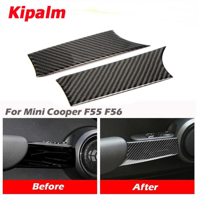 Kipalm Mini Cooper F55 F56 JCW Carbon Fiber Door Handle Cover Trim Sticker Decals Accessories