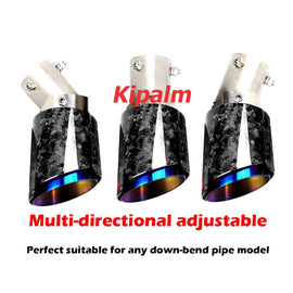 Angle Adjustable Bolt-On Akrapovic Exhausts Tailpipes Carbon Fiber Pipe with Anti-drop Rope FIT CRV RAV4 Altis