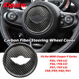 1PC Dry Carbon Fiber Car Steering Wheel Center Logo Cover Sticker for MINI F55 F56 F57 F58 F60 F61