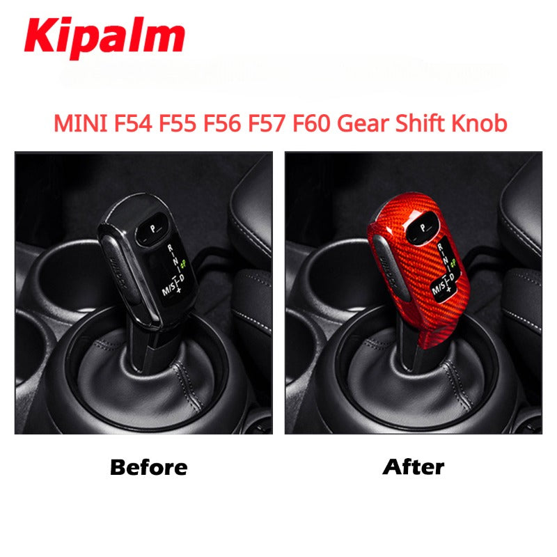 1 PC Real Carbon Fiber Gear Shift Knob Cover Decorative Trim for MINI F54 F55 F56 F57 F60 2020-2023