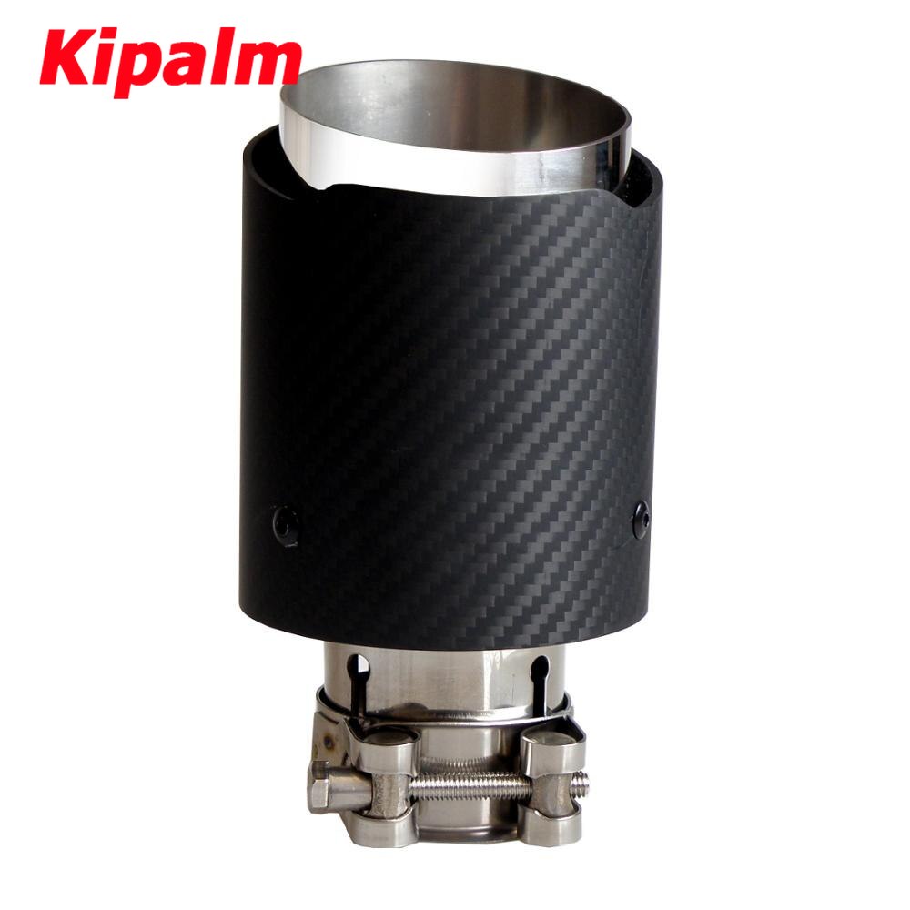 Car Universal Matte Carbon Fiber Exhaust Tip Akrapovic Exhaust Pipe Car Exhaust Muffler Tip End Pipe without logo