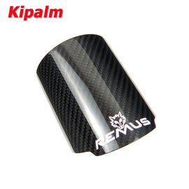 Car Universal REMUS Straight Edge Carbon Fiber Exhaust Tip Cover Exhaust Muffler Pipe Tip Case Housing
