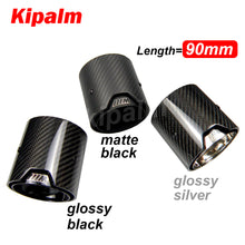 Load image into Gallery viewer, 1PCS Universal M LOGO Carbon Fiber Exhaust Tips for M Performance Exhaust Pipe for BMW Muffler Tail Pipe 90mm Length