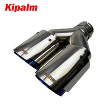 Load image into Gallery viewer, Car Universal Akrapovic Dual Burnt Blue Stainless Steel Exhaust Tip Double End Pipe for BMW BENZ VW Golf TOYOTA Left and Right