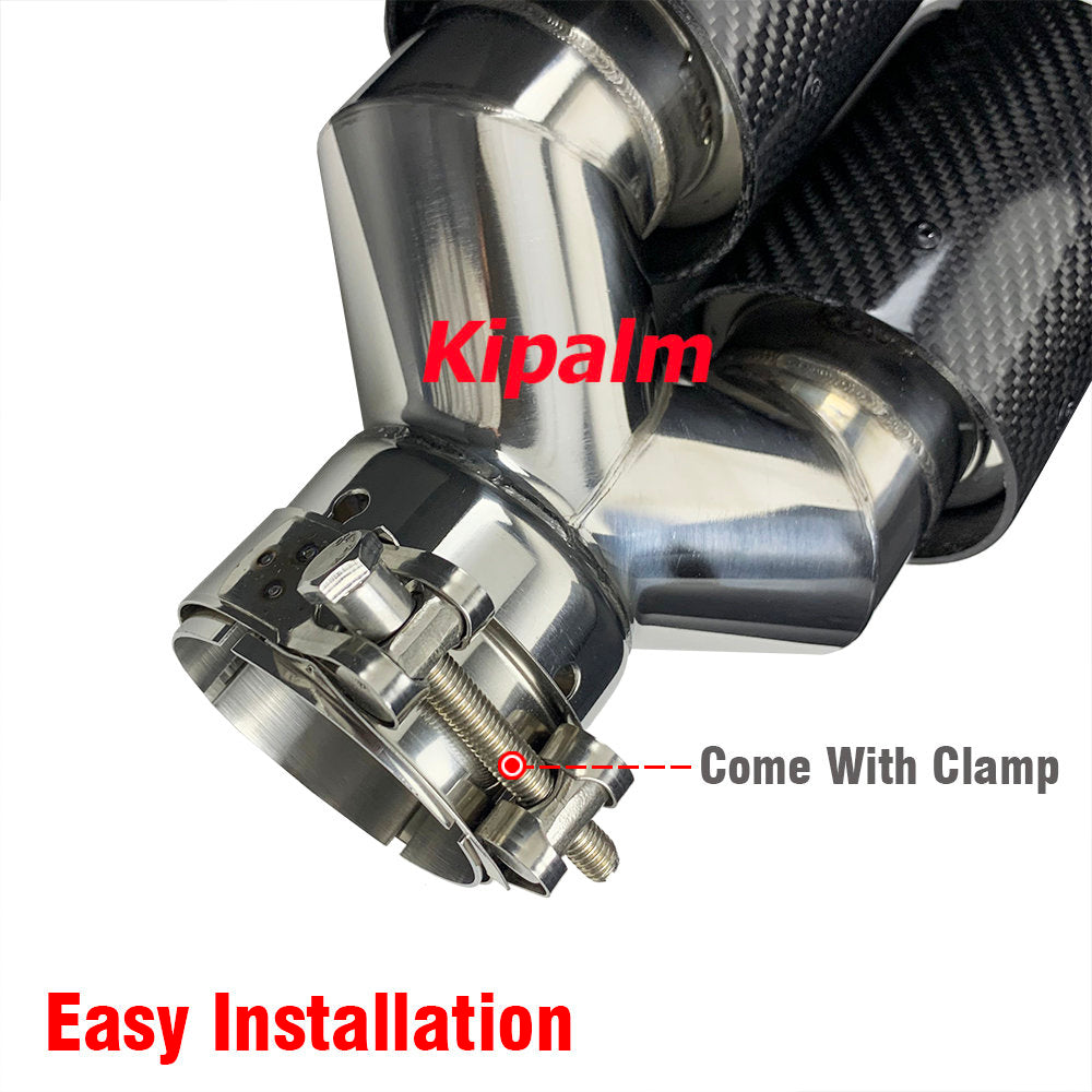 Universal M Performance Style Dual Outlet Carbon Fiber Muffler Tips Stainless Steel Exhaust Pipe for BMW