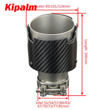 Load image into Gallery viewer, Kipalm Straight Edge Sand Blasting Stainless Steel Four Slots Carbon Fiber Exhaust Tip Muffler for BENZ BMW AUDI