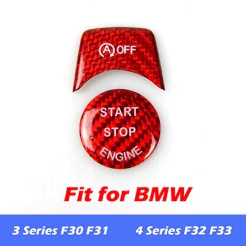 Carbon Fiber Sticker Engine Start Stop Button Cover For BMW E60 E87 E90 E91 E92 E93 F20 F21 F22 F23 F30 F31